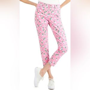 Charter Club Women's Bristol blue Floral pink Ankle Jeans pants size 10 NWT